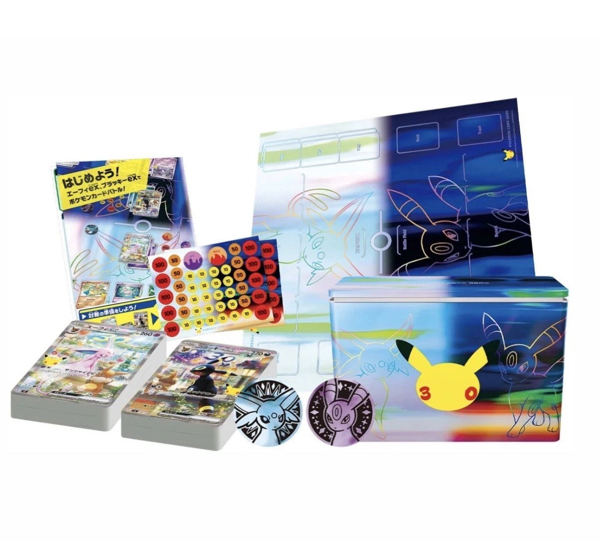 Pokémon TCG 30th Celebration Espeon ex Umbreon ex box