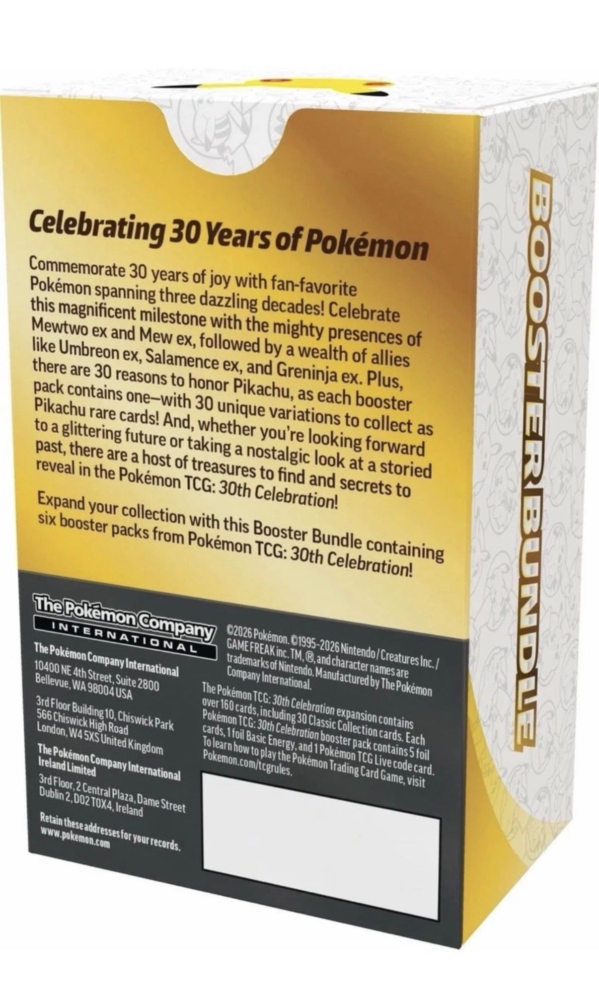 Pokémon TCG 30th Celebration Booster Bundle Box English